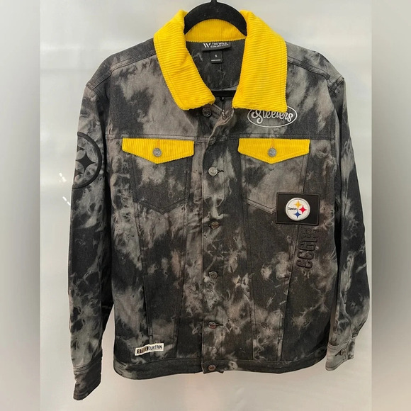 NWT The Wild Collective Official NFL Steeler's Tie Dye Denim Jacket - Picture 4 of 11